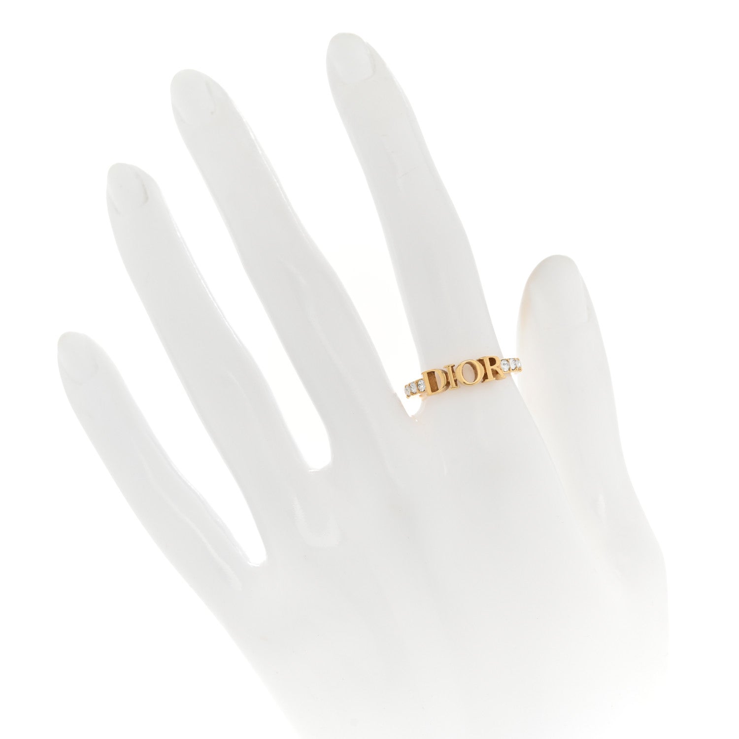 Christian Dior Metal Crystal Dio(R)evolution Ring M 52 6 Gold 2 of 5