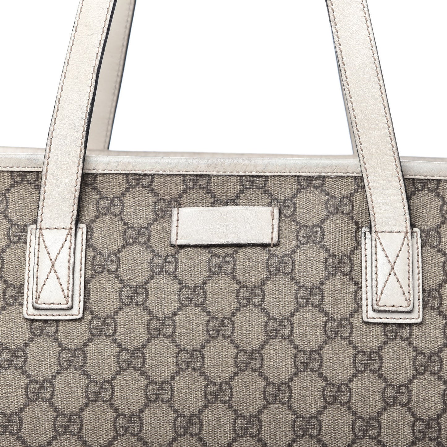 GG Supreme Monogram Medium Zippered Shopping Tote Off White