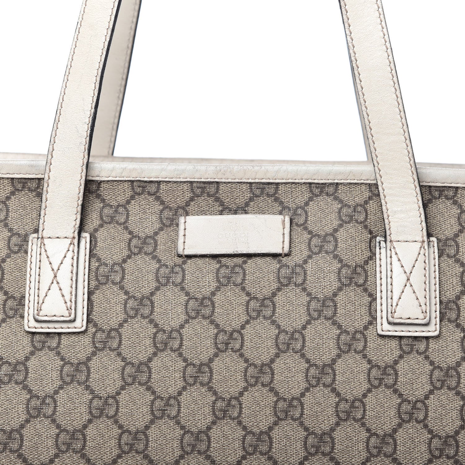 Gucci GG Supreme Monogram Medium Zippered Shopping Tote Off White 10 of 11