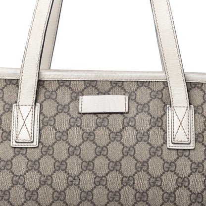 Gucci GG Supreme Monogram Medium Zippered Shopping Tote Off White 10 of 11