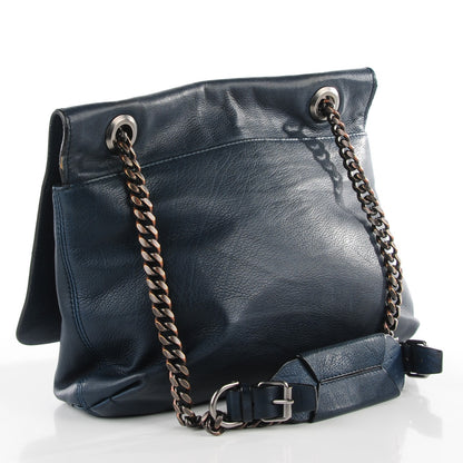 Lanvin Natural Calfskin Medium Happy Navy 3 of 8