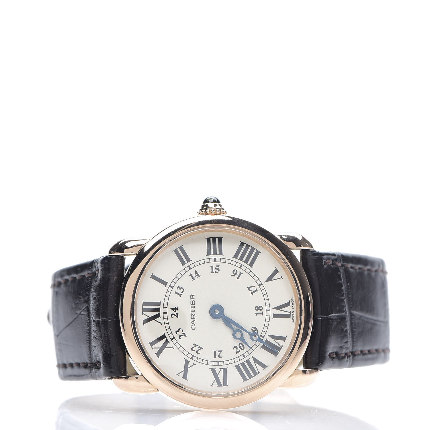 Cartier 18K Pink Gold Alligator 29mm Ronde Solo Quartz Watch 2 of 6