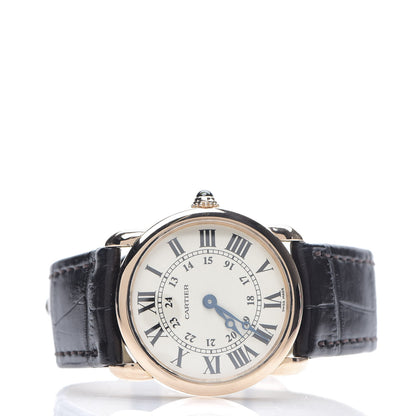 Cartier 18K Pink Gold Alligator 29mm Ronde Solo Quartz Watch 2 of 6
