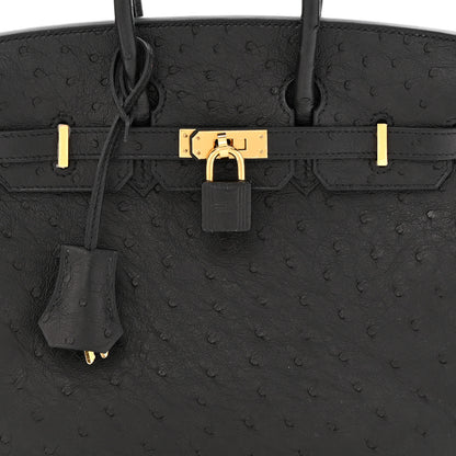 Hermes Ostrich Birkin 25 Black 7 of 10