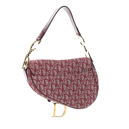 Christian Dior Monogram Saddle Bag Burgundy 3 of 13