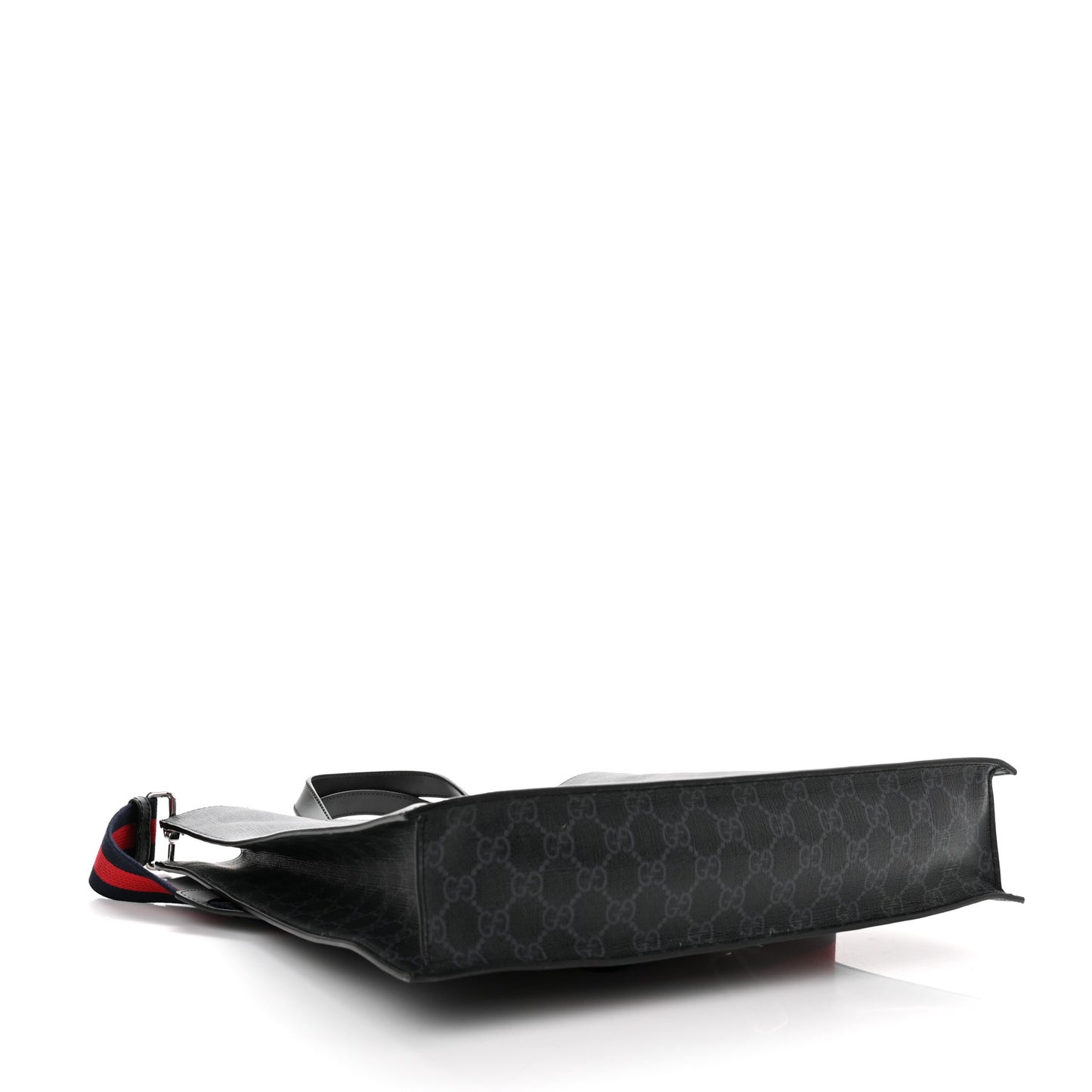 Soft GG Supreme Monogram Appia Calfskin Web Vertical Tote Black