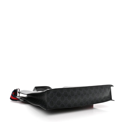 Gucci Soft GG Supreme Monogram Appia Calfskin Web Vertical Tote Black 4 of 10