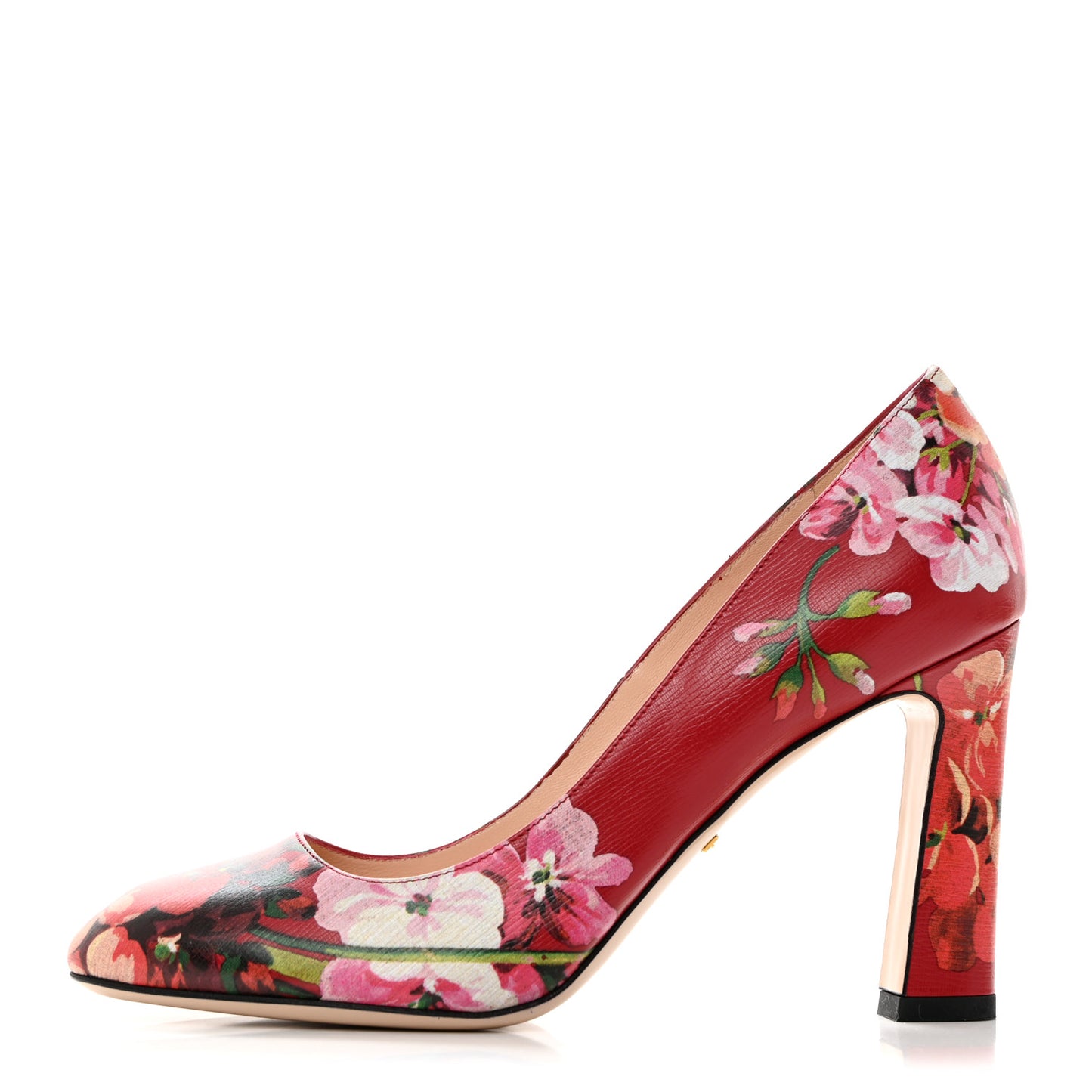 Calfskin Blooms Print High Heel Pumps 39 Romantic Cerise Multicolor