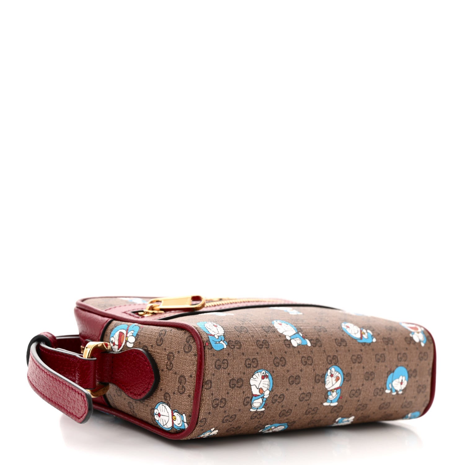 Gucci X DORAEMON Mini Vintage GG Supreme Monogram Camera Bag Beige Cherry Red 4 of 10