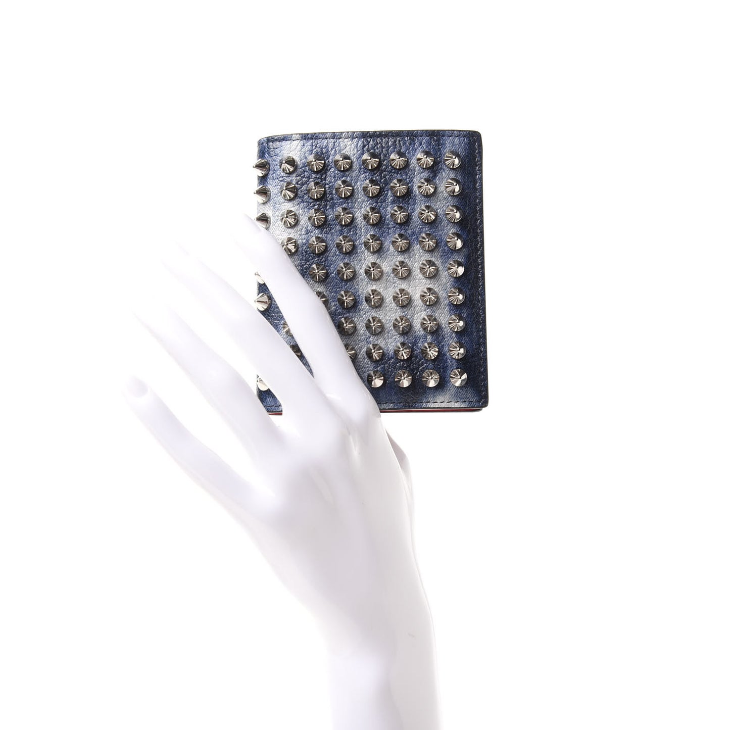 Calfskin Spiked Paros Wallet Blue