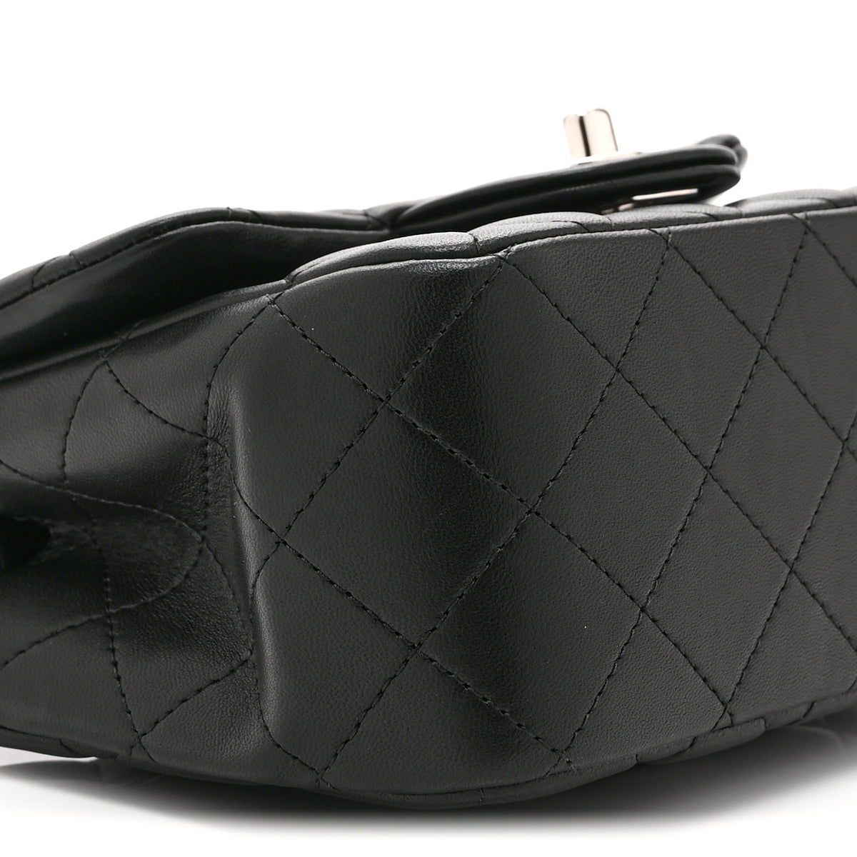 Lambskin Quilted Mini Square Flap Black