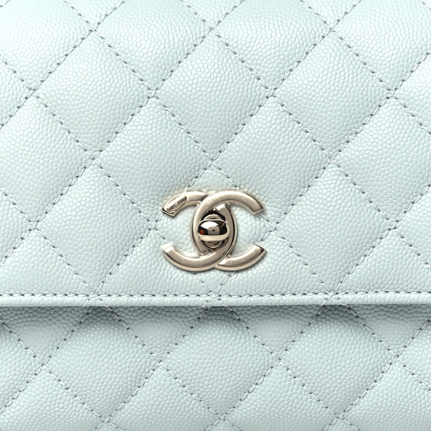 Chanel Caviar Quilted Mini Coco Handle Flap Light Blue 8 of 11