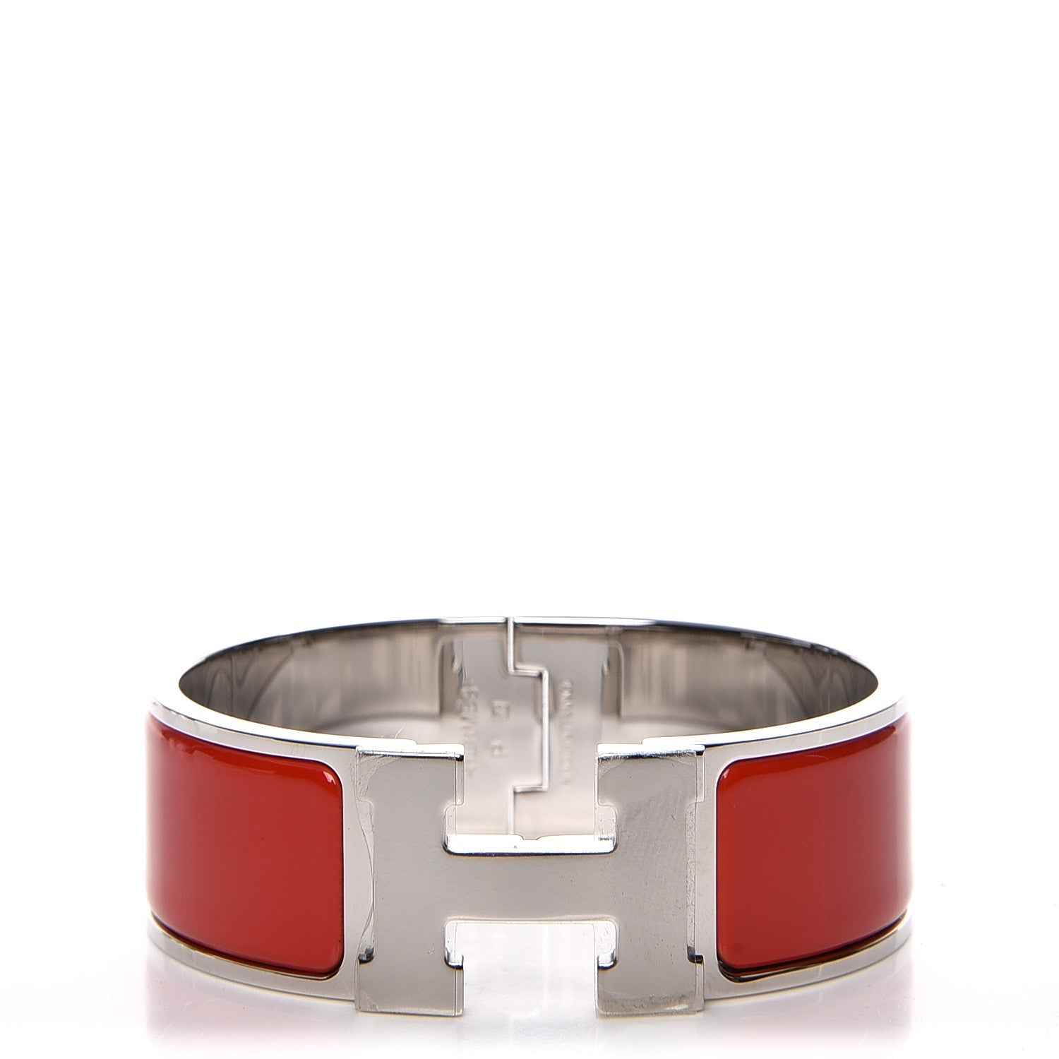 Hermes Enamel Wide Clic Clac H Bracelet PM Rouge Vif 1 of 5