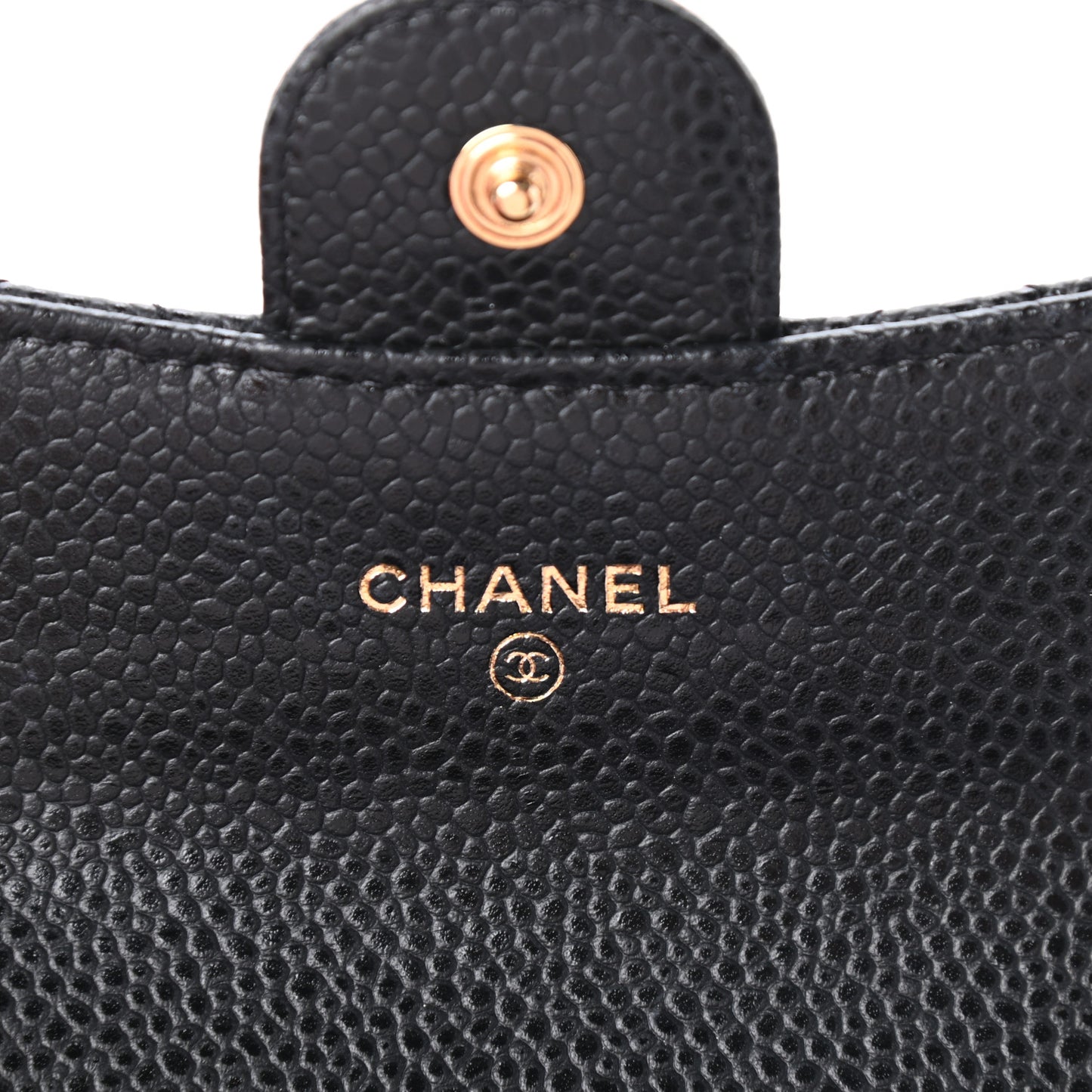 Caviar Quilted Flap Card Holder Black