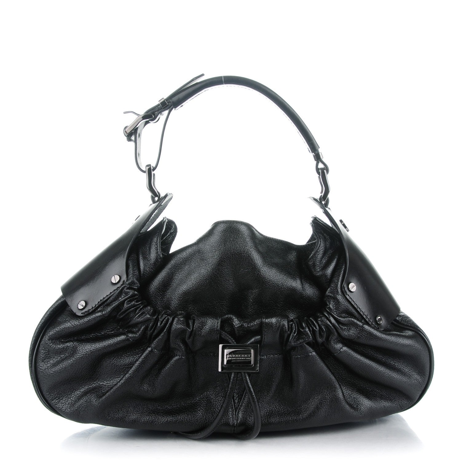 Burberry Calfskin Warrior Hobo Black 1 of 8