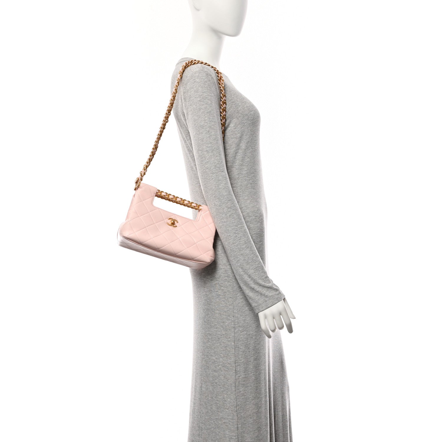 Chanel Shiny Lambskin Small Shopping Bag Light Pink 2 of 10