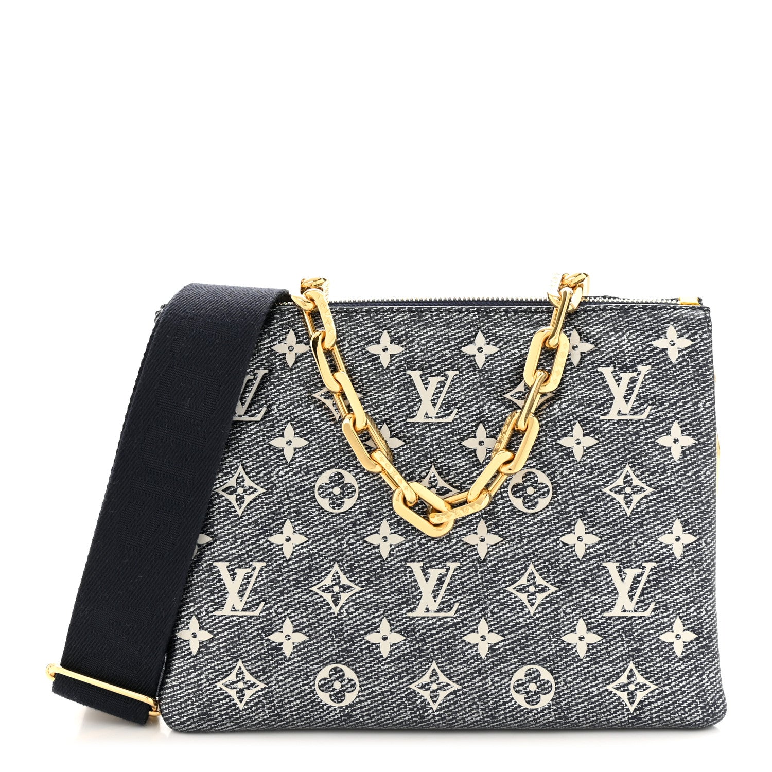 Louis Vuitton Lambskin Printed Monoglam Coussin PM Blue 1 of 11