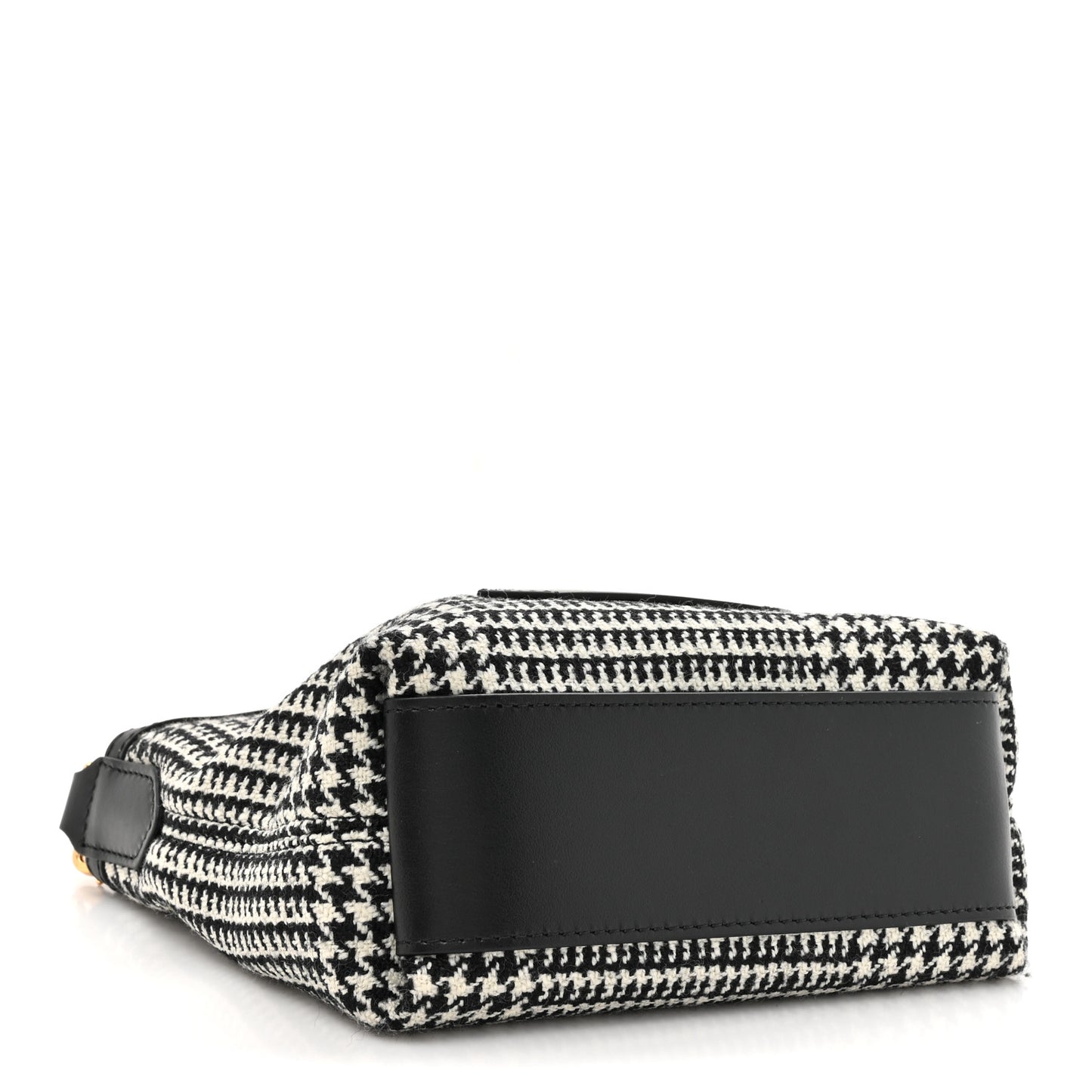 Houndstooth Mini Label Pouch Black White