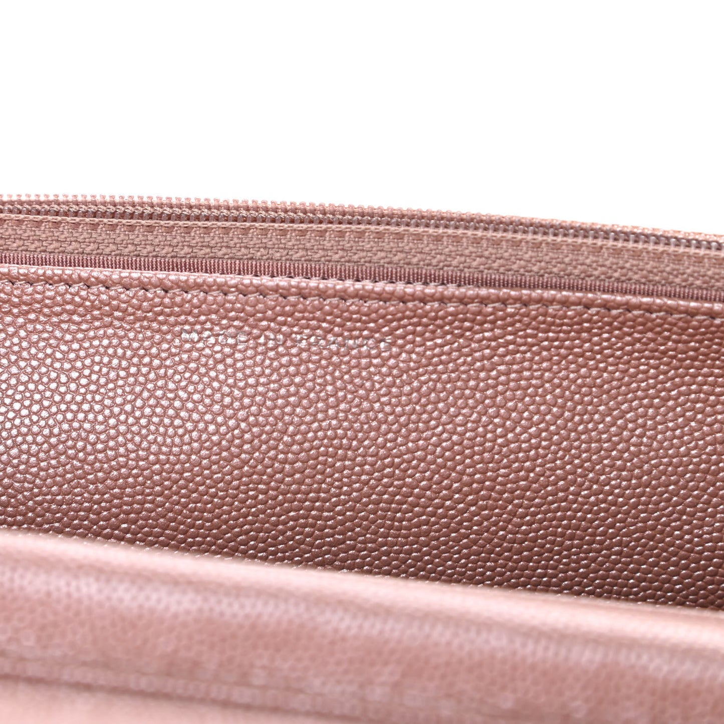 Metallic Caviar Chevron Quilted Vintage Mademoiselle Wallet On Chain WOC Pink