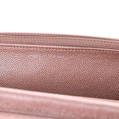 Chanel Metallic Caviar Chevron Quilted Vintage Mademoiselle Wallet On Chain WOC Pink 7 of 12