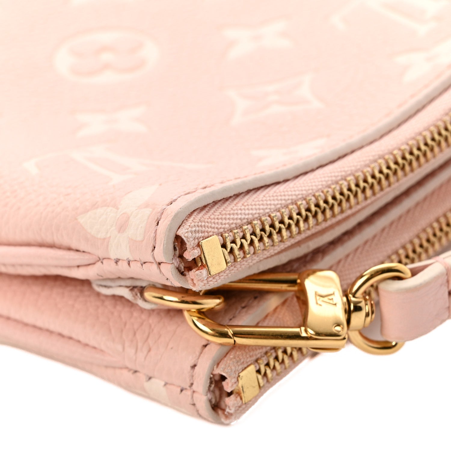 Louis Vuitton Empreinte Monogram Double Zip Pochette Rose 10 of 13