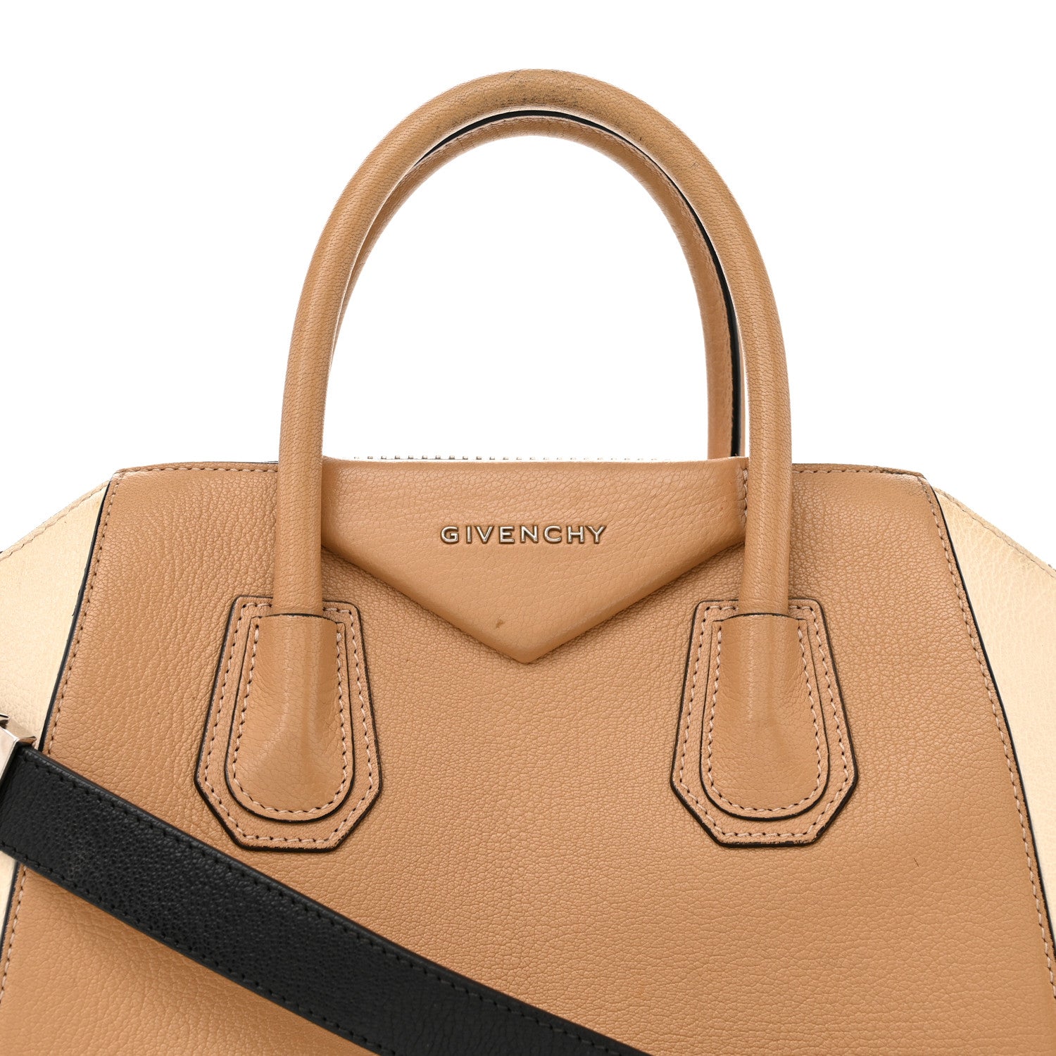 Givenchy Sugar Goatskin Mini Tri-Color Antigona Light Brown Beige Black 8 of 16