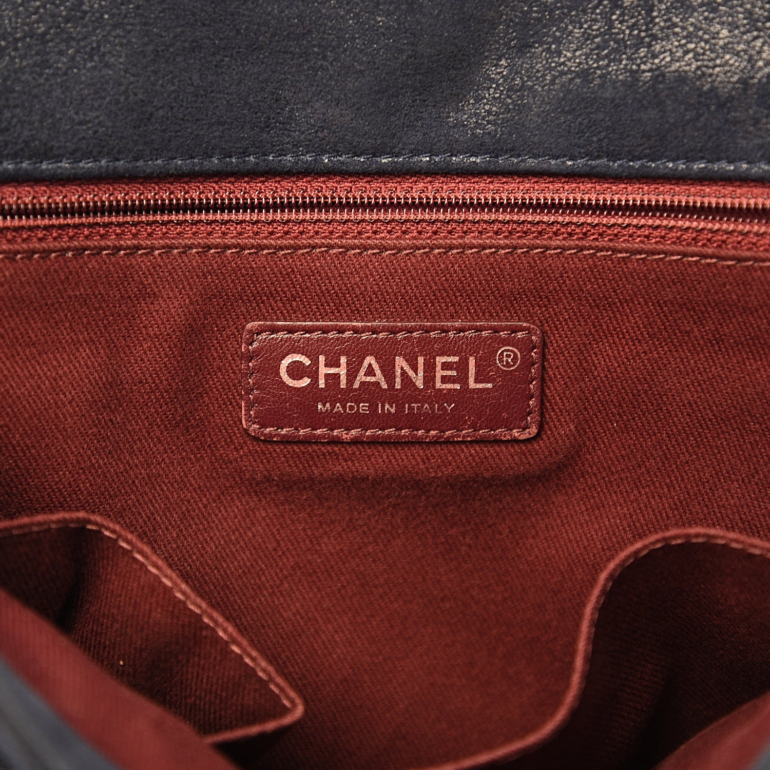 Chanel Goatskin Quilted Medium Gentle Boy Flap Navy Blue 5 of 10