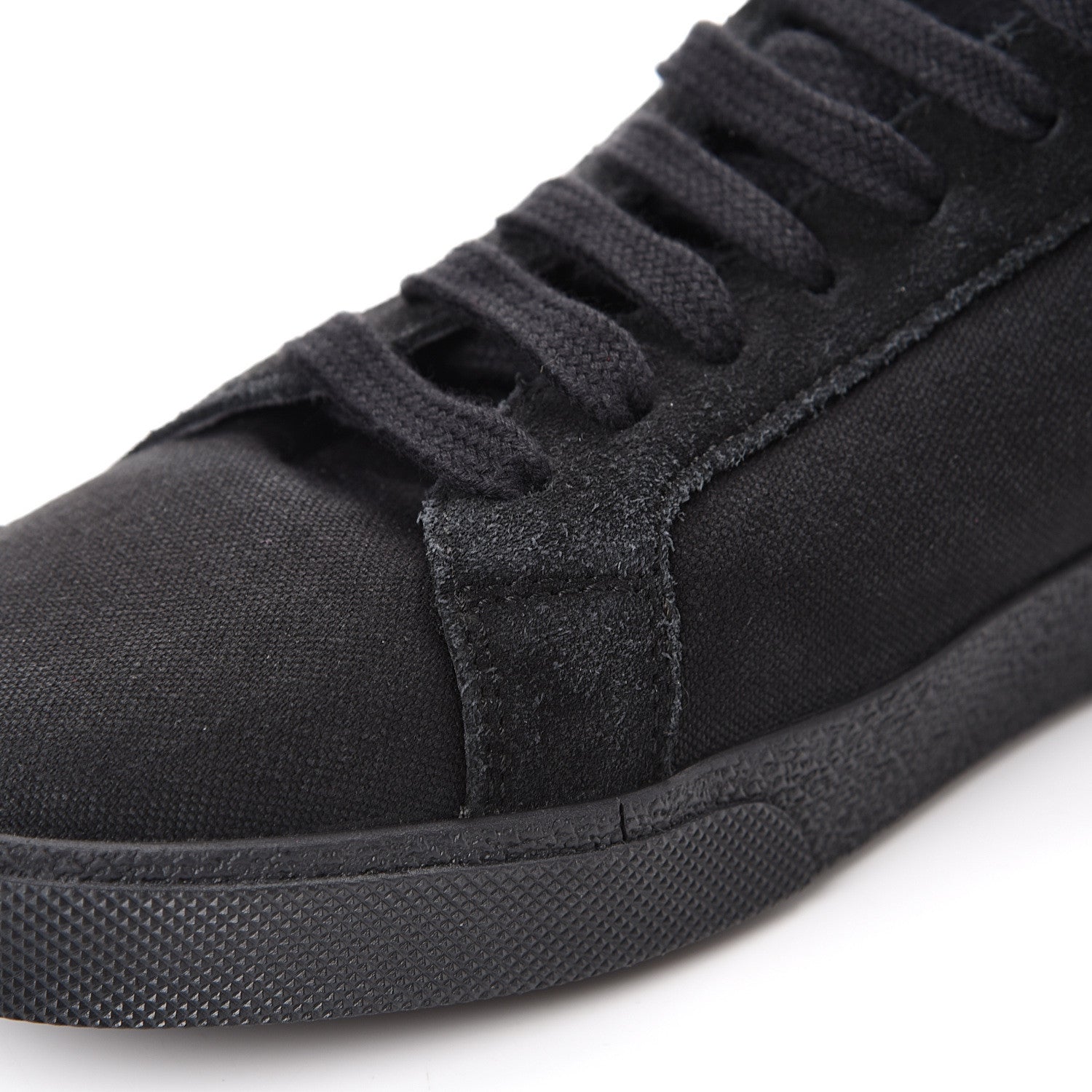 Saint Laurent Distressed Canvas Mens Classic Court High Top Sneakers 42 Black 9 of 11