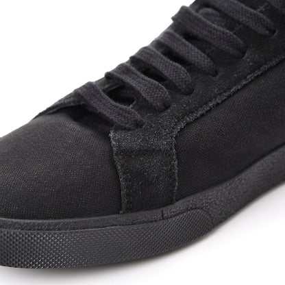 Saint Laurent Distressed Canvas Mens Classic Court High Top Sneakers 42 Black 9 of 11