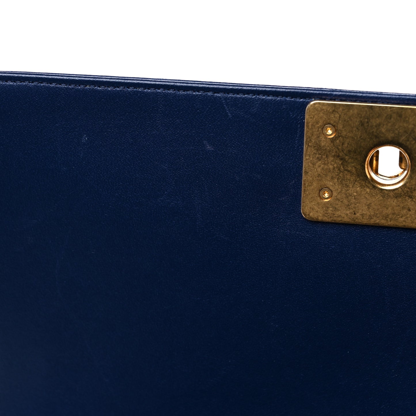 Lambskin Quilted Medium Boy Flap Dark Navy
