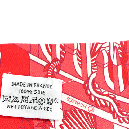 Hermes Silk Animapolis Twilly Rouge White 3 of 3