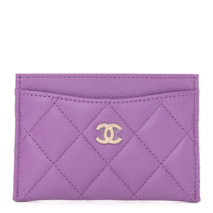 Chanel Caviar Quilted Card Holder Purple 1 of 7