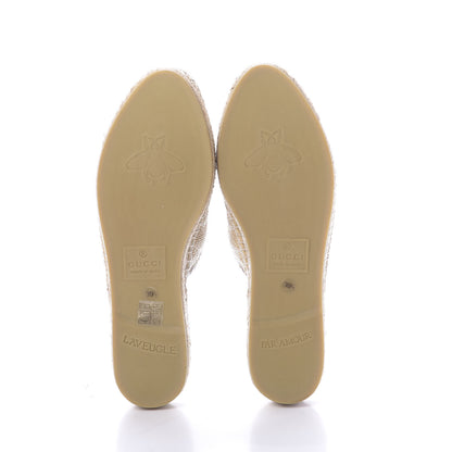 Gucci Straw Elaphe Matelasse GG Marmont Espadrille Slippers 39.5 Natural Cream Brown 6 of 12