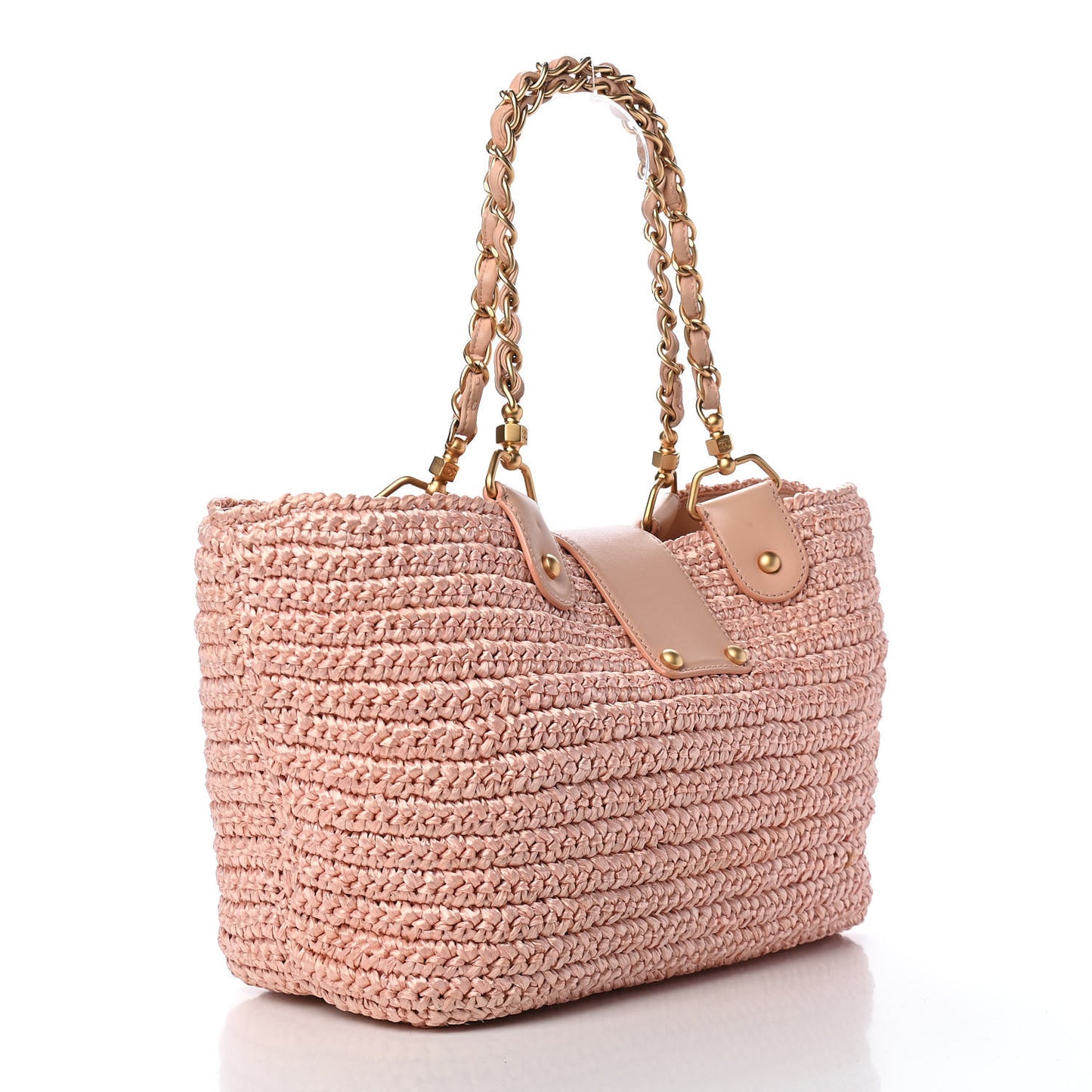 Straw Raffia Tote Pink