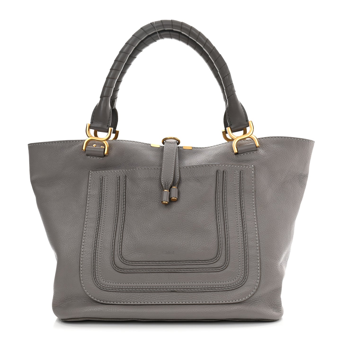 Calfskin Large New Marcie Tote Cashmere Grey