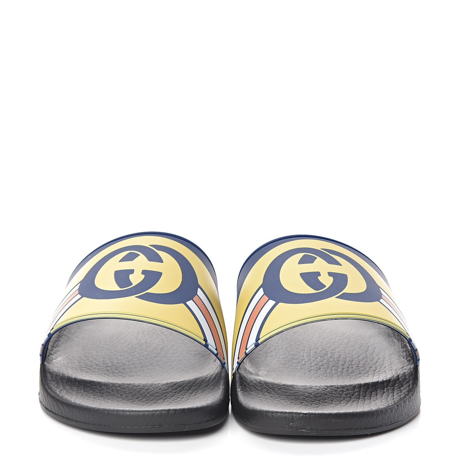Gucci Rubber GG Rainbow Mens Pursuit Pool Slide Sandals 9 Electric Blue Multicolor 2 of 9