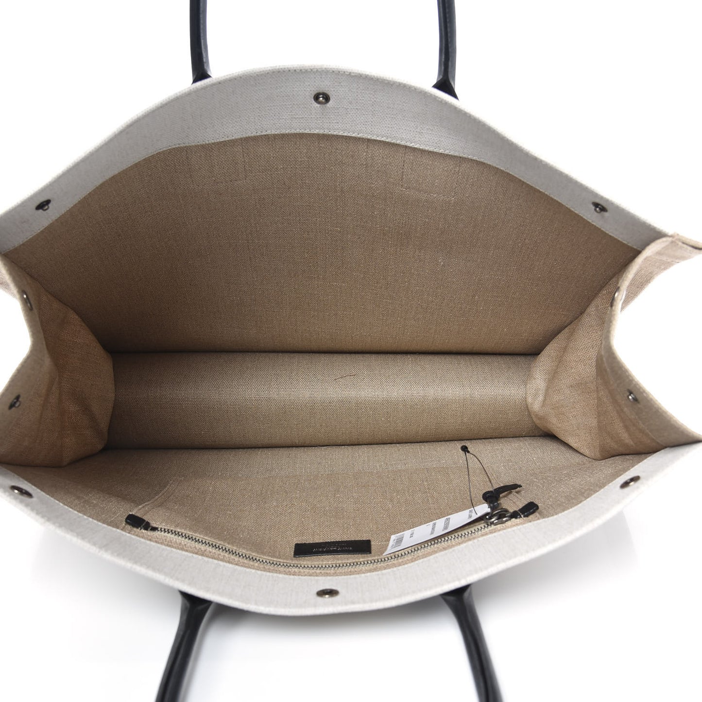 Linen Calfskin Rive Gauche Tote Optic White