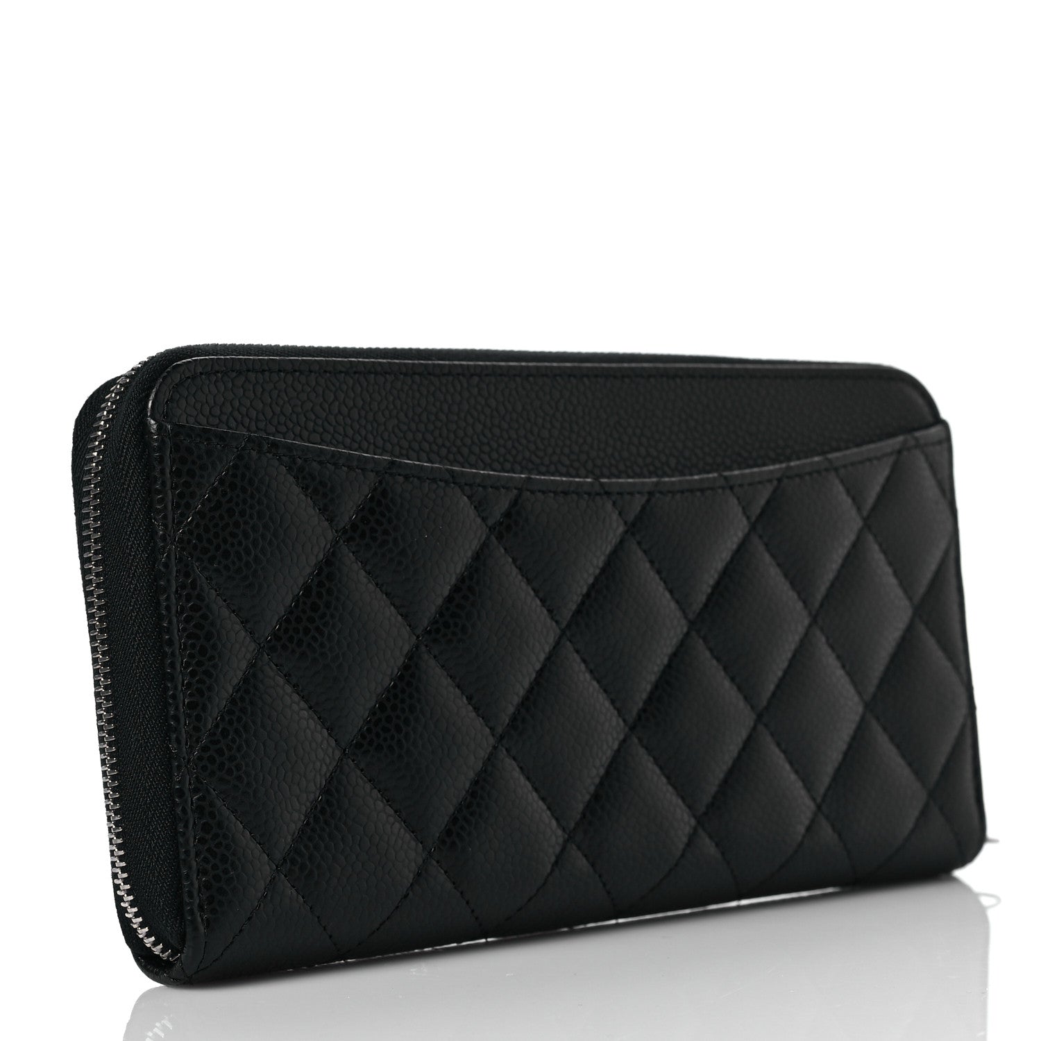 Chanel Caviar Quilted Large Gusset Zip Around Wallet Black 3 of 9