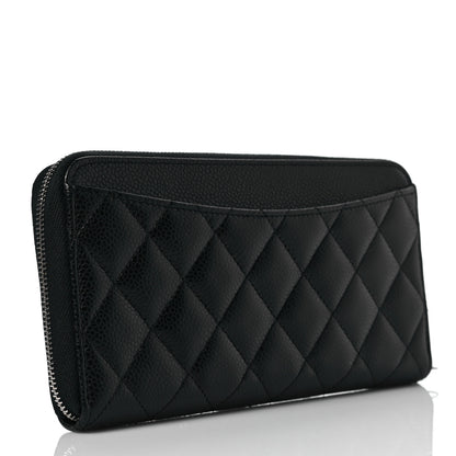 Chanel Caviar Quilted Large Gusset Zip Around Wallet Black 3 of 9