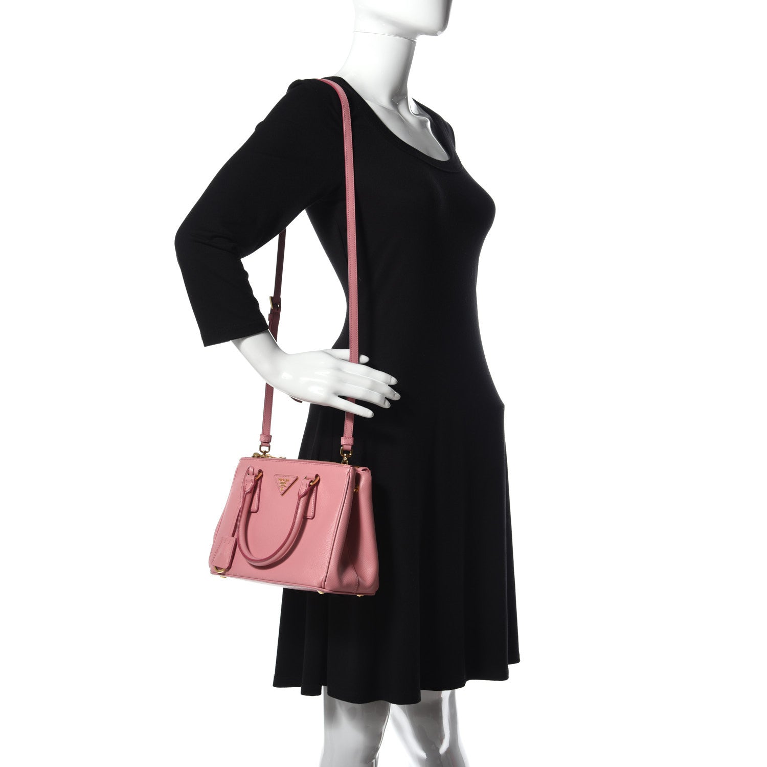 Prada Saffiano Mini Galleria Double Zip Tote Petalo 2 of 9