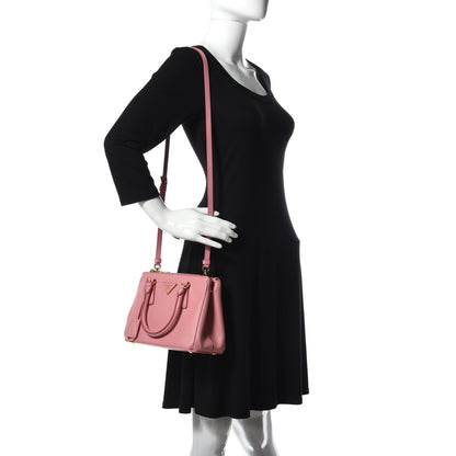 Prada Saffiano Mini Galleria Double Zip Tote Petalo 2 of 9