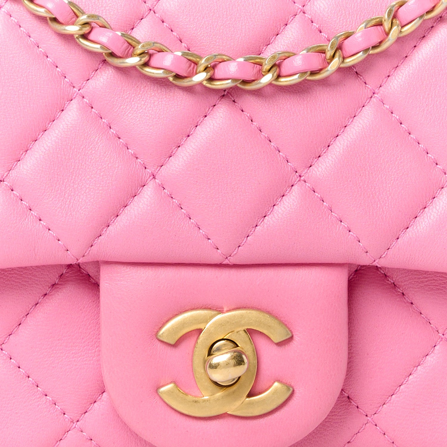 Chanel Lambskin Quilted Mini Pearl Crush Flap Pink 9 of 11