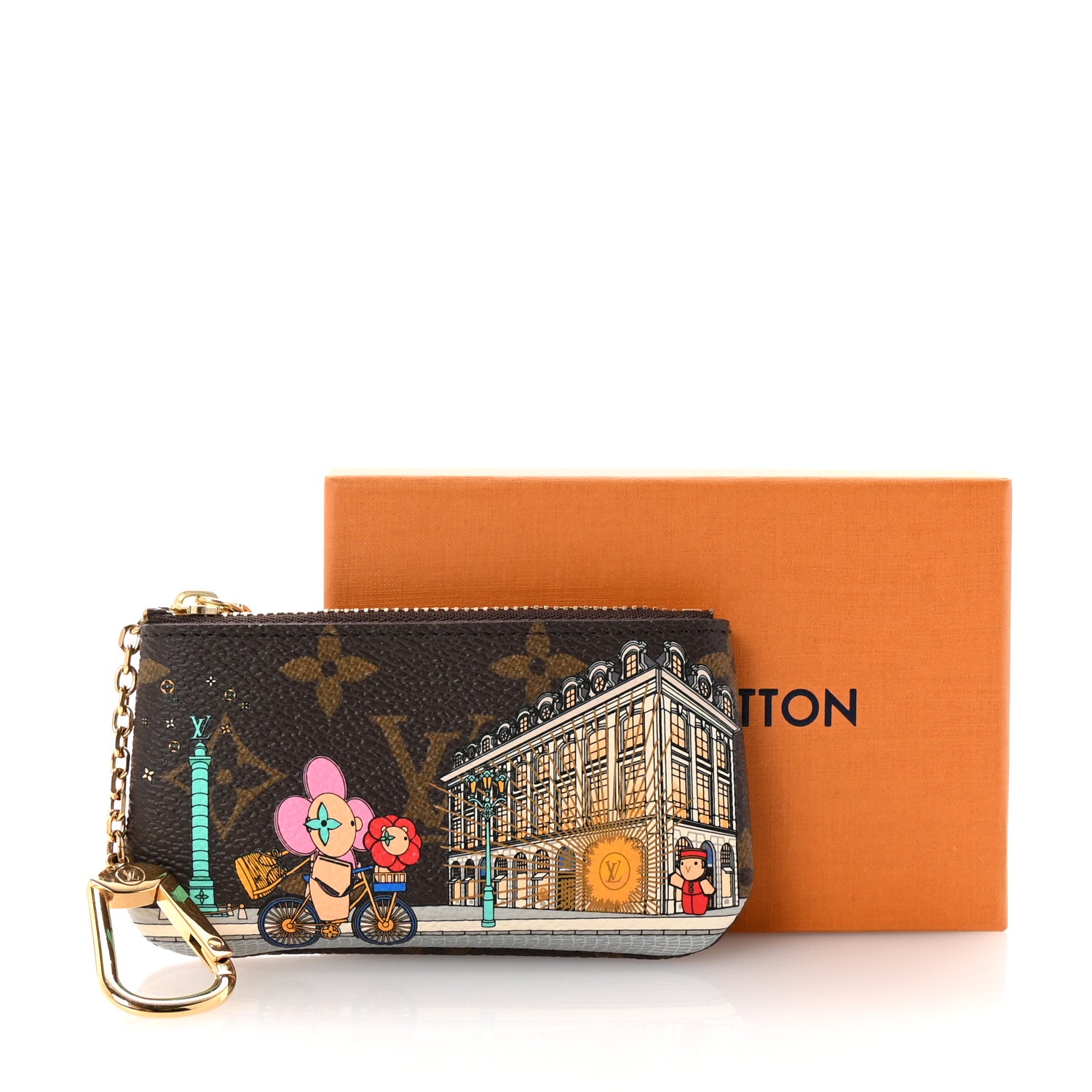 Louis Vuitton Monogram 2022 Christmas Animation Paris Key Pouch Pink 7 of 7