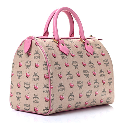 MCM Sweet Visetos Medium Boston Bag Beige Pink 2 of 6