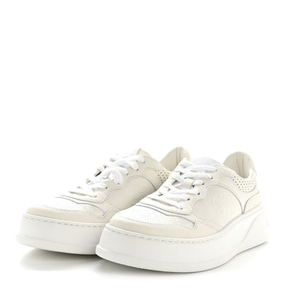 Gucci Calfskin GG Tennis Embossed Perforated Womens Platform 55mm Sneakers 37 Great White 4 of 11