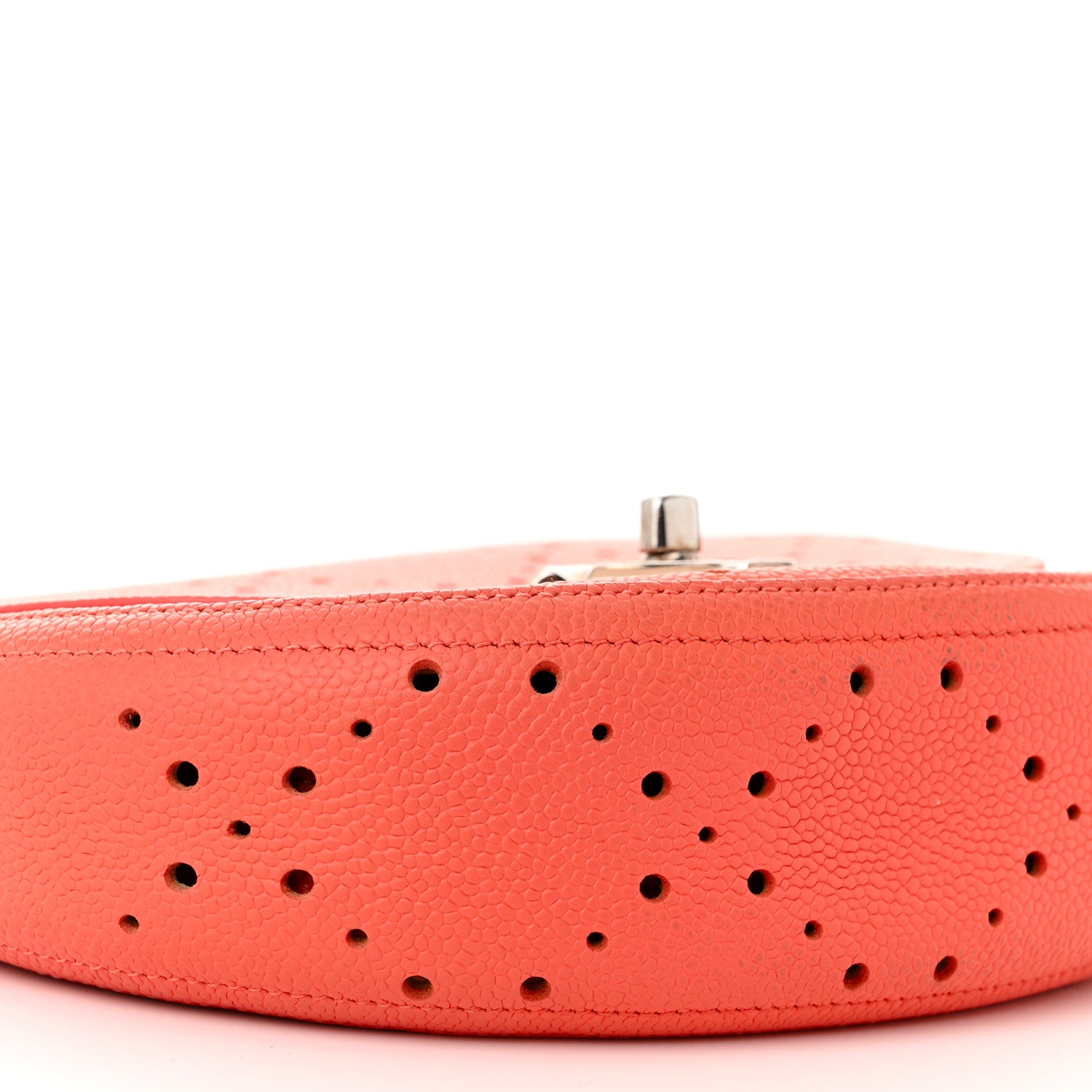 Chanel Caviar Perforated Messenger Bag Coral 9 of 11