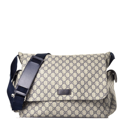 Gucci GG Plus Monogram Messenger Diaper Bag Navy 1 of 12