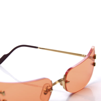 Cartier Cat Eye Rimless Sunglasses Gold Orange 5 of 8