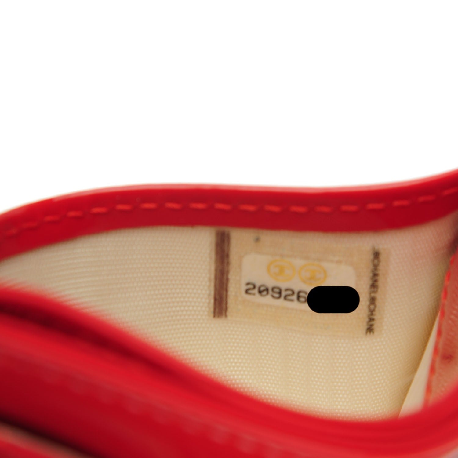 Chanel Patent Quilted Chevron Card Holder Red 7 of 8
