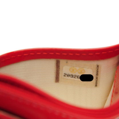 Chanel Patent Quilted Chevron Card Holder Red 7 of 8